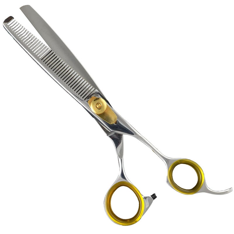 Sharf Gold Touch Pet Grooming Shear Kit 7.5 Inch Straight & 6.5" 42-Tooth Thinning Scissors - Image 5